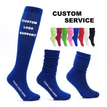 High quality ladies colorful custom logo scrunch knit long women slouch socks for adult