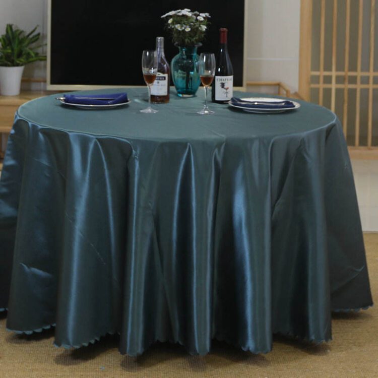 Hot sale cheap custom size wedding party satin round satin table covers tablecloths for round tables