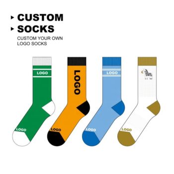 High quality no minimum unisex crew plain white knit embroidery logo sox custom mens embroidered socks