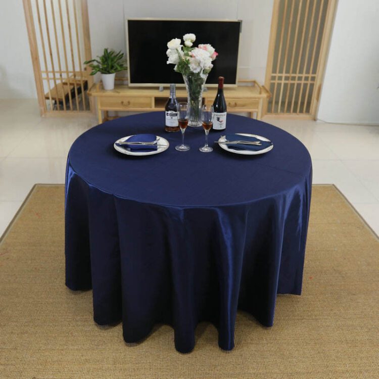 Hot sale cheap custom size wedding party satin round satin table covers tablecloths for round tables