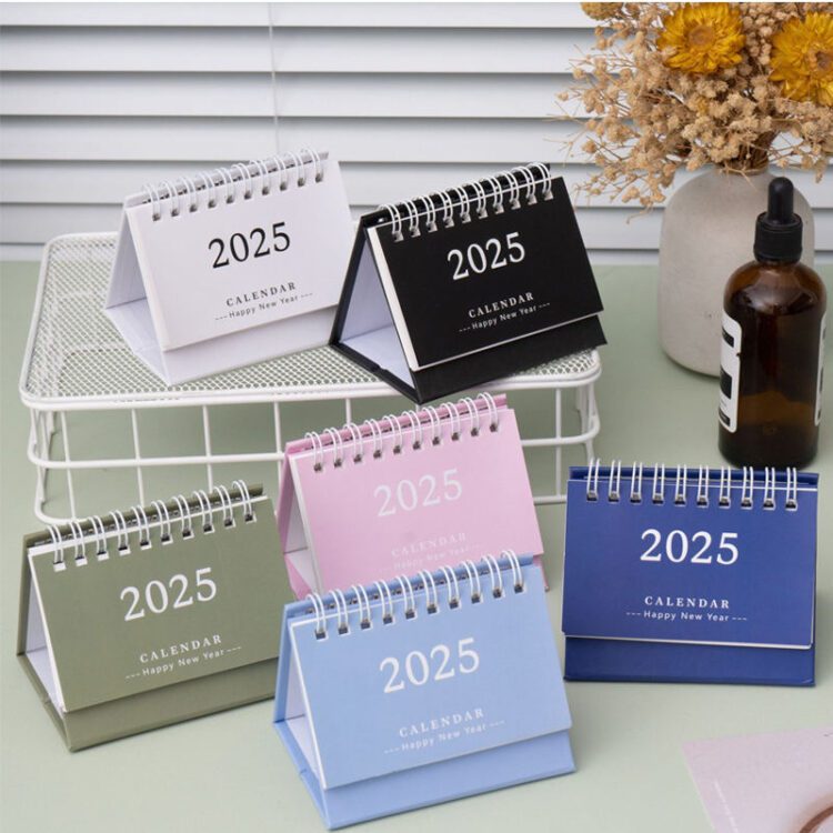 2025 custom print creative daily desk 2026 morandi solid color desktop calendar plan memo pad