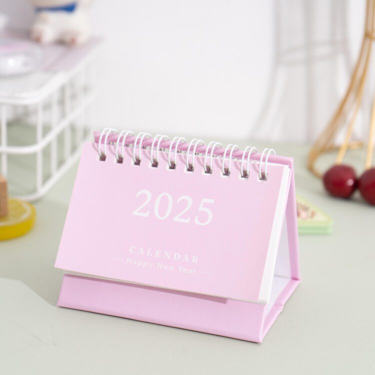 2025 custom print creative daily desk 2026 morandi solid color desktop calendar plan memo pad