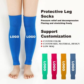 Custom logo soccer socks manufacturer calf compression running football club leg sleeve soccer socks footless