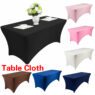 Stretch rectangle tablecloth spandex table skirts long tables washable wrinkle resistant 6ft 4ft 8ft fitted table