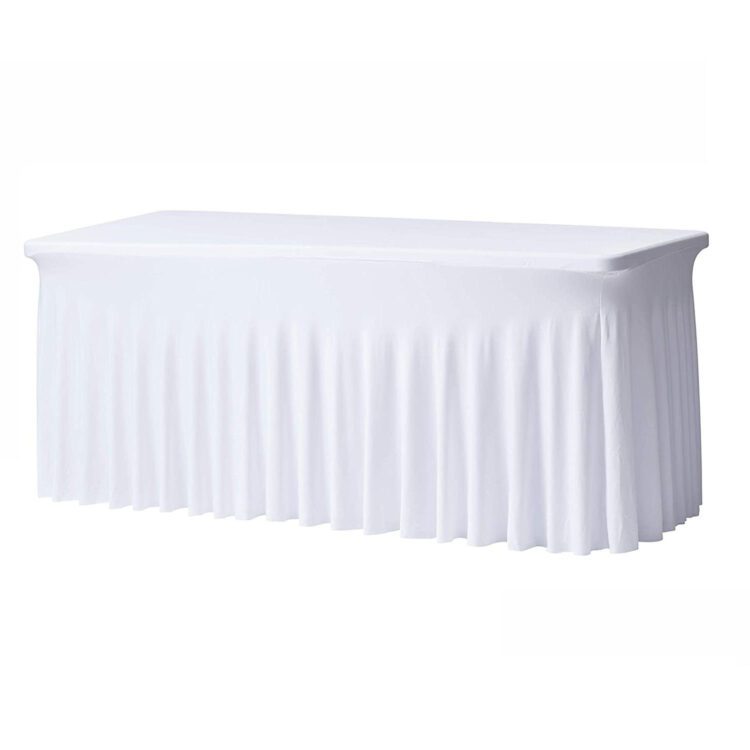 Stretch rectangle tablecloth spandex table skirts long tables washable wrinkle resistant 6ft 4ft 8ft fitted table