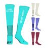 Custom terry adult anti slip soccer football long knee high sport socks with grip