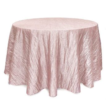 Hot sales round crinkle taffeta tablecloth crushed shiny dining table cloth for wedding party birthday