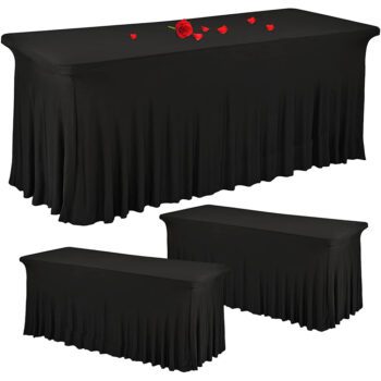Stretch rectangle tablecloth spandex table skirts long tables washable wrinkle resistant 6ft 4ft 8ft fitted table