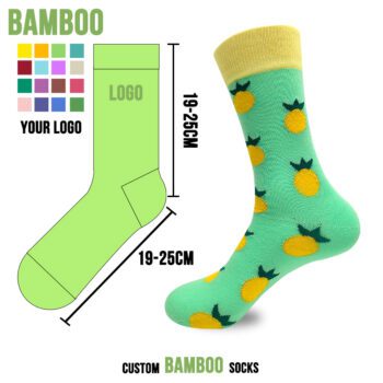 Wholesale custom logo crew cotton men socks personalized customised design bamboo crazy designer socks