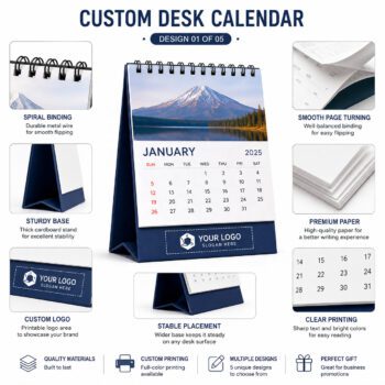 custom spiral bound yearly desk calendar 1