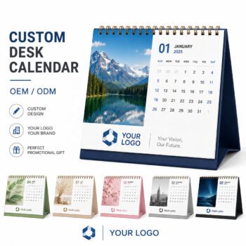 custom spiral bound yearly desk calendar