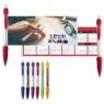 Soft rubber grip banner pen with cmyk full color print on both side, pulling out flag banner ball pen