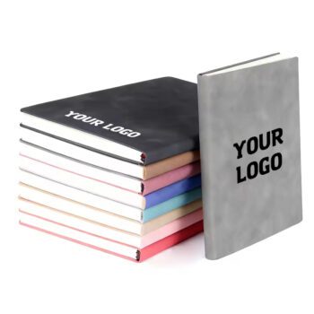 Custom logo pu leather note book planner journal diary black notebook soft cover printed logo a5 a6 b5 diary note book