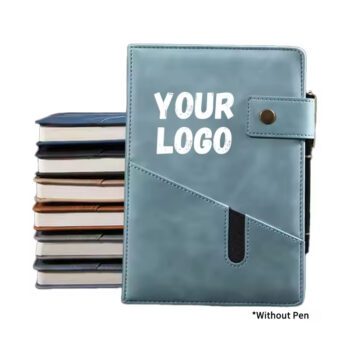 Promotion custom logo pu leather cover agenda notebook for office school gift notebooks