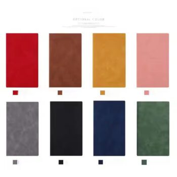 Custom logo pu leather note book planner journal diary black notebook soft cover printed logo a5 a6 b5 diary note book