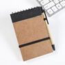 Environmentally friendly and recyclable kraft paper card cover bandage spiral binding notebook with pen