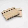 Eco friendly recycled bamboo cover notebook printing laser engraved personalised memo wood journal spiral notebook gift