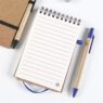 Environmentally friendly and recyclable kraft paper card cover bandage spiral binding notebook with pen