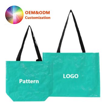 Custom lamination printed durable reusable pp woven tote bag exhibition supermarket waterproof shopping bag