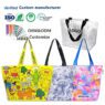 Hot sale custom printed logo tote shopping bag eco-friendly recyclable polypropylene (pp) laminated woven bag