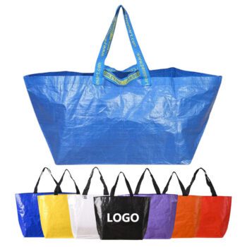 Personalized handle printing women's tote bags shopping custom size grocery packaging blank printing design pp woven bag