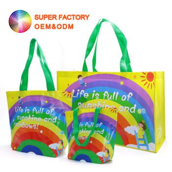 Manufacturer's custom eco-friendly tote bag with women's handle reusable shopping bags with printed logo exhibition gift bag
