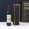 Full color wholesale custom size logo high quality portable gift packaging with window paper bag for wine bottle