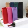 Full color wholesale custom size logo high quality portable gift packaging with window paper bag for wine bottle