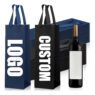 Custom printed your own business logo single red wine bottle gift shopping cardboard fancy wine bag