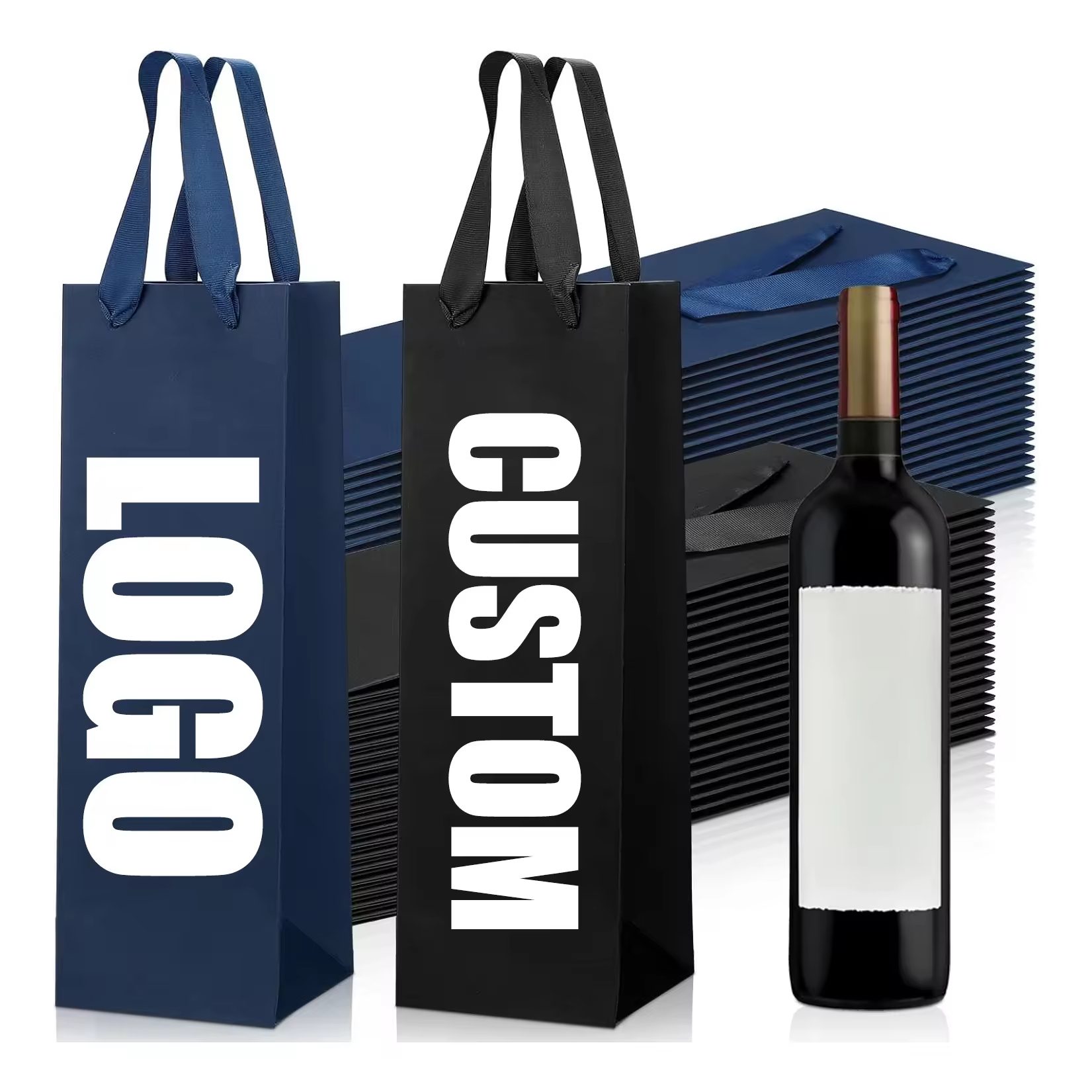 Custom printed your own business logo single red wine bottle gift shopping cardboard fancy wine bag Custom printed your own business logo single red wine bottle gift shopping cardboard fancy wine bag