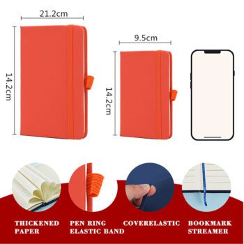 a5 a6 pu leather cover notebook with pen holder 1