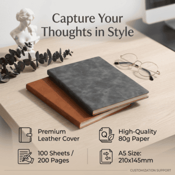 custom a5 soft pu leather business notebook