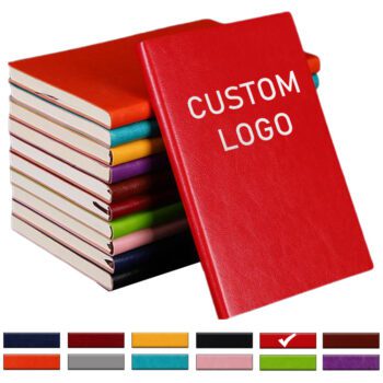 custom logo hard cover pu leather notebook