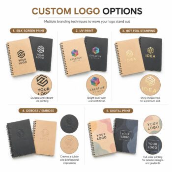 custom logo spiral kraft cover notebook renolds 1