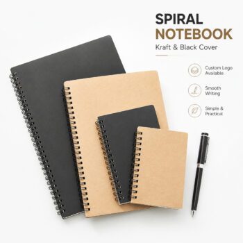 custom logo spiral kraft cover notebook renolds