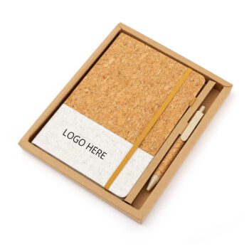 custom logo sustainable cork notebook sets 6