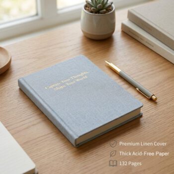 custom printed a5 linen business notebook 1