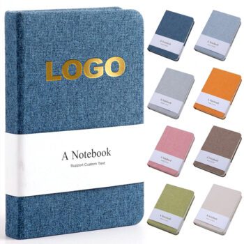 custom printed a5 linen business notebook