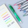 gourd shaped plastic ballpoint pen with highlighter 1