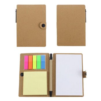 sticky memo set notepads with snap button and pen 1