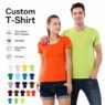 150gsm unisex cotton polyester crew neck t shirt chaplin