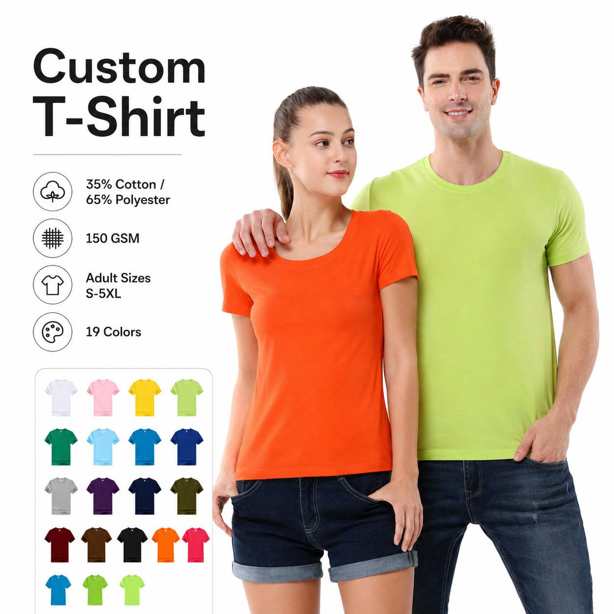 150gsm unisex cotton polyester crew neck t shirt chaplin 150gsm unisex cotton polyester crew neck t shirt chaplin