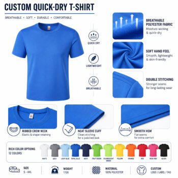 170gsm quick dry polyester t shirt manufacturer plint 1
