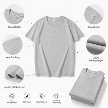 200gsm cotton crew neck t shirt gium 1
