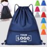 210d polyester sports drawstring backpack bag