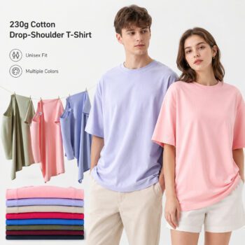 230gsm cotton drop shoulder t shirt minton