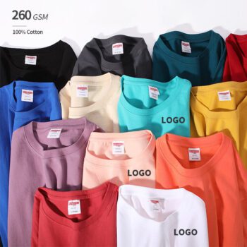 260 gsm heavyweight drop shoulder cotton t shirt