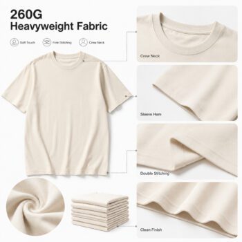260gsm super heavyweight cotton t shirt bandul 1
