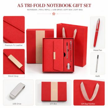 3 in 1 a5 notebook gift set with pen usb 1