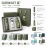 3 in 1 gift set with stainless steel bottle mini fan umbrella 3